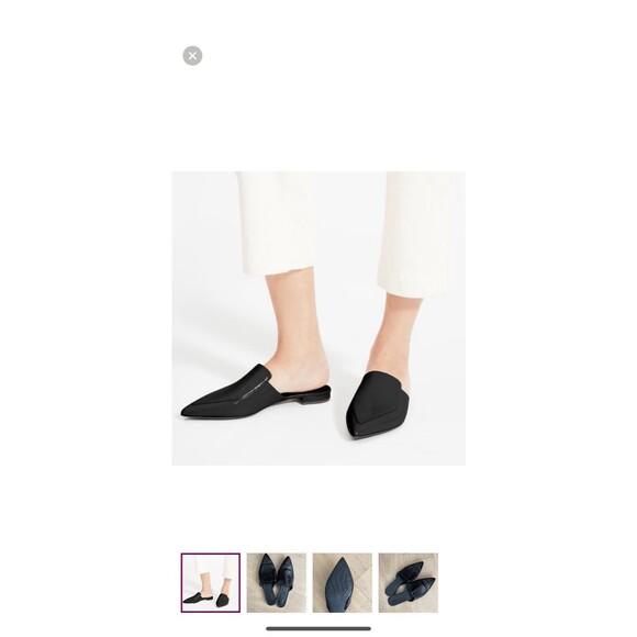 Everlane Womens The Boss Mule/Slip on Black Pebbled Italian Leather Size 8.5 - Picture 1 of 11